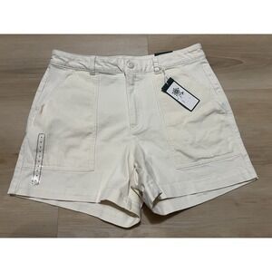 Alpine Design Women's Mixed Fabric High Rise Shorts Size 8, 5"‎ Inseam Off White
